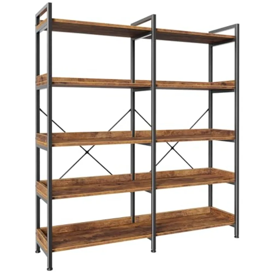 5 Tier Bookshelf, Display Bookshelf with 10 Open Shelves and Raised Baffle, 47.2 Inch Straight Wide Bookcase with Metal Frame a
5 Tier Bookshelf, Display Bookshelf with 10 Open Shelves and Raised Baffle, 47.2 Inch Straight Wide Bookcase with Metal Frame a