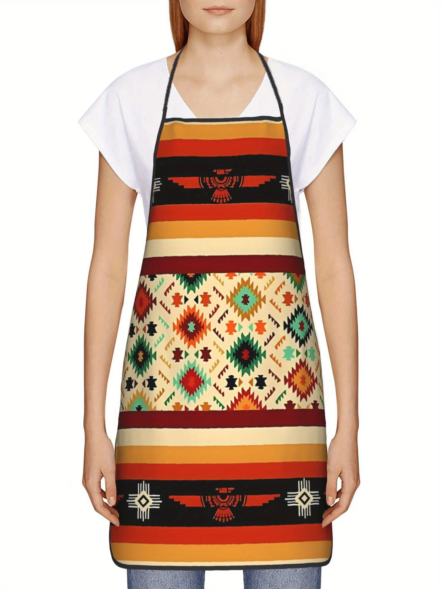 Фартук «Громбирка» индейцев — красочный полосатый и геометрический узор, барбекю и использование на кухне.
Фартук «Громбирка» индейцев — красочный полосатый и геометрический узор, барбекю и использование на кухне.