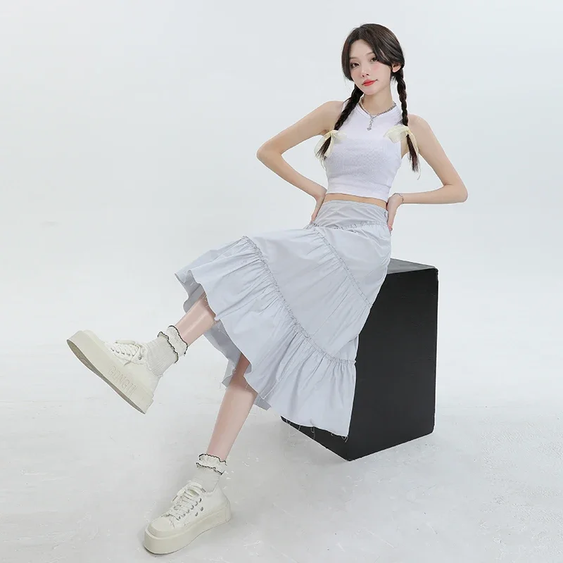 Korean Fashion Women Long Skirt Sweet and Spicy Cake Skirt Woman 2024 New Summer Pleated Design Half Length Skirts
Korean Fashion Women Long Skirt Sweet and Spicy Cake Skirt Woman 2024 New Summer Pleated Design Half Length Skirts