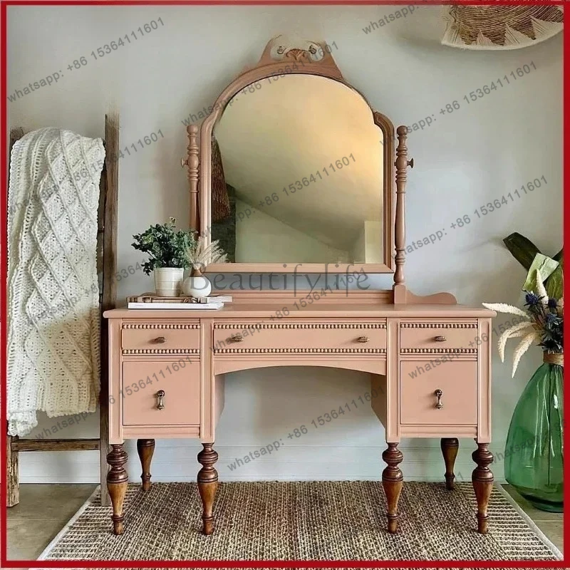 LXFrench Carved Solid Wood Dresser American Small Apartment Bedroom Makeup Table Combination High-end Furniture CustomizationSSS
LXFrench Carved Solid Wood Dresser American Small Apartment Bedroom Makeup Table Combination High-end Furniture CustomizationSSS