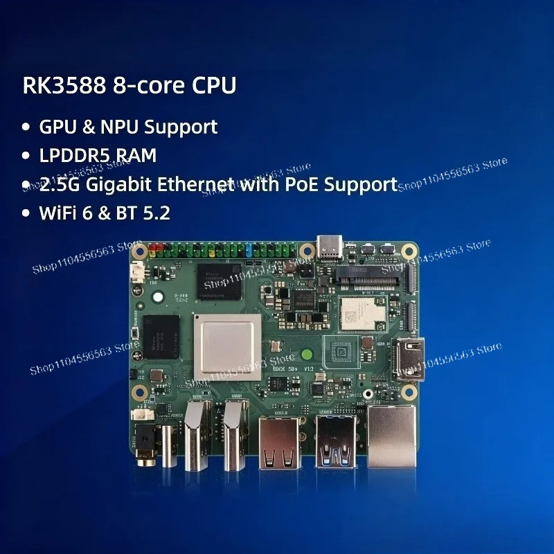Rock 5b+ Rock 5b Plus RK3588 8-core CPU GPU NPU 8K LPDDR5 RAM WiFi 6 Single Board Computer
Rock 5b+ Rock 5b Plus RK3588 8-core CPU GPU NPU 8K LPDDR5 RAM WiFi 6 Single Board Computer