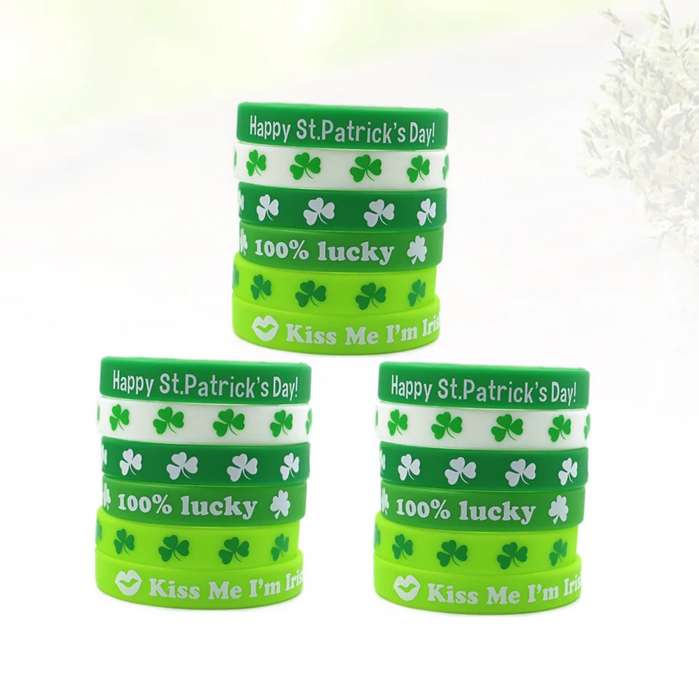 18Pcs Clover Silicone Bracelets Soft Flexible Eco Friendly Material Ideal for Party Supplies St Patricks Celebration Decor
18Pcs Clover Silicone Bracelets Soft Flexible Eco Friendly Material Ideal for Party Supplies St Patricks Celebration Decor