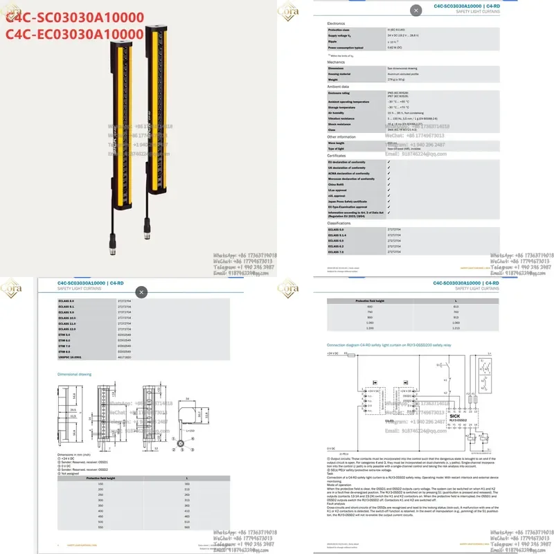 Sick Brand Safety Light Curtains C4C-SC03030A10000 C4C-EC03030A10000 Part No. 1113225 1113234 New in Stock
Sick Brand Safety Light Curtains C4C-SC03030A10000 C4C-EC03030A10000 Part No. 1113225 1113234 New in Stock