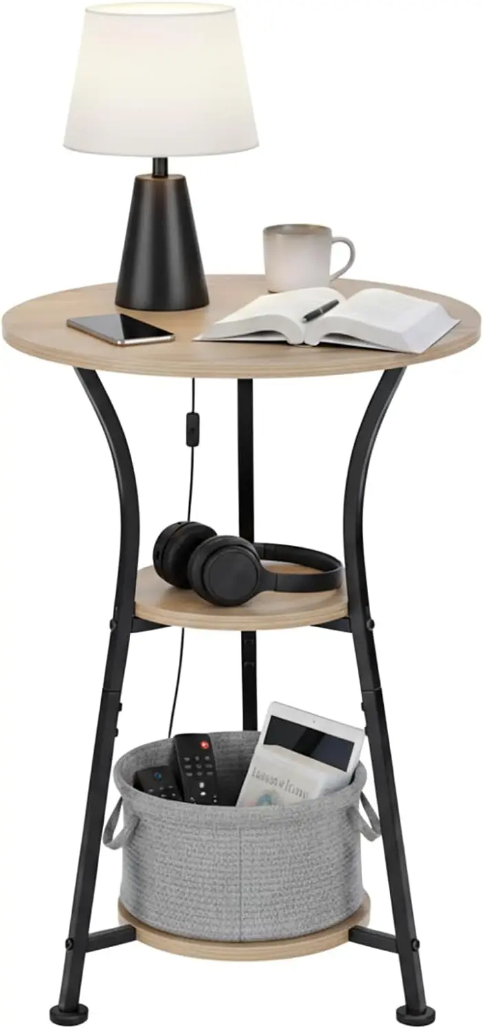 Трехъярусный круглый приставной столик с местом для хранения, промышленный прикроватный столик для гостиной, прикроватная тумбочка в деревенском стиле из дерева и металла
Трехъярусный круглый приставной столик с местом для хранения, промышленный прикроватный столик для гостиной, прикроватная тумбочка в деревенском стиле из дерева и металла