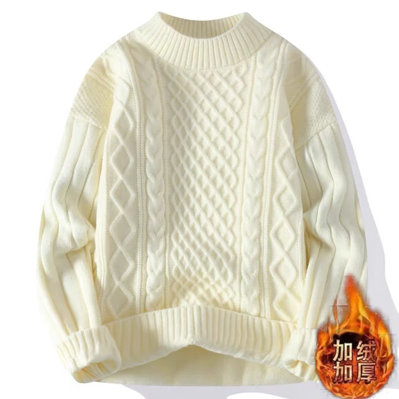2023 Winter Plush Warm Sweaters Men's New Thicken Twist Tops Round Neck Base Shirts Youth Dynamism Knit Pullovers
2023 Winter Plush Warm Sweaters Men's New Thicken Twist Tops Round Neck Base Shirts Youth Dynamism Knit Pullovers