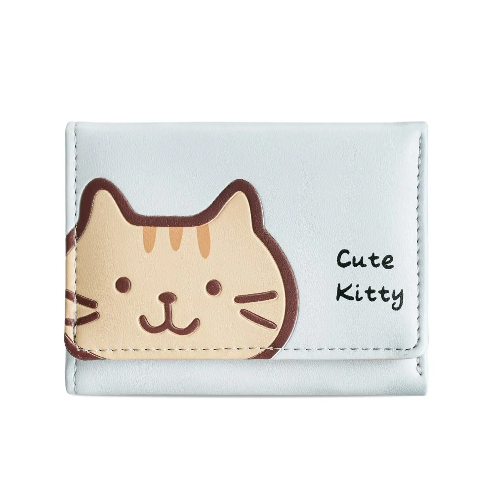 Ins Solid Color Cartoon Cat Short Wallet Korean Style Multi-card Slot Coin Purse PU Leather Card Pocket Cute Card Bag Women 
Ins Solid Color Cartoon Cat Short Wallet Korean Style Multi-card Slot Coin Purse PU Leather Card Pocket Cute Card Bag Women