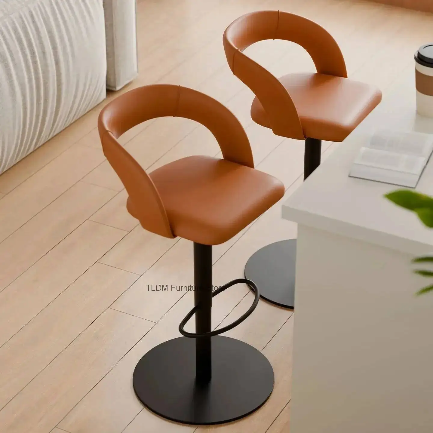 NordicNordic Light Luxury Adjustable Rotary Bar Stool With Backrest And Footrest, Suitable For Family Bars, Cafes, RestaurantsFu
NordicNordic Light Luxury Adjustable Rotary Bar Stool With Backrest And Footrest, Suitable For Family Bars, Cafes, RestaurantsFu