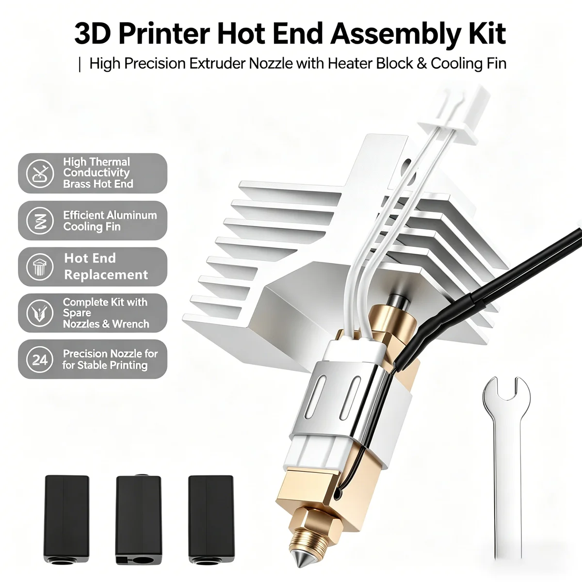 For Elegoo Centauri Hotend Kit Thermistor Ceramic Heater Upgraded Heating Element Thermal Sensor For Centauri Carbon 3D Printer