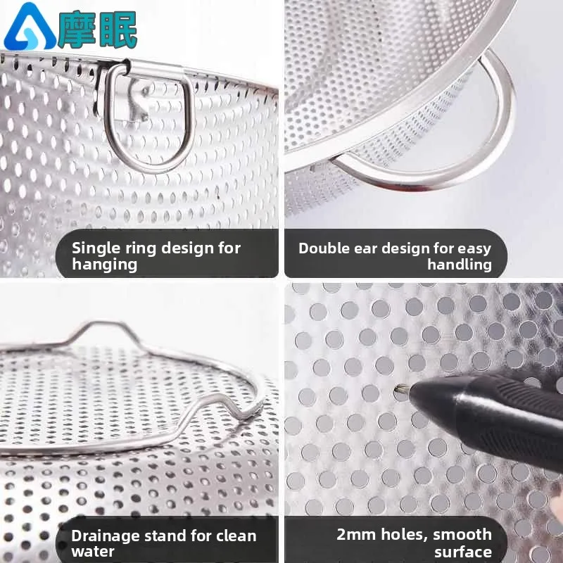 Thiened 304 Stainl Steel Drain Basin Rice Waing Basket Fruit Basket Pure Color Glazed Surface round ape Dining Utensils
Thiened 304 Stainl Steel Drain Basin Rice Waing Basket Fruit Basket Pure Color Glazed Surface round ape Dining Utensils