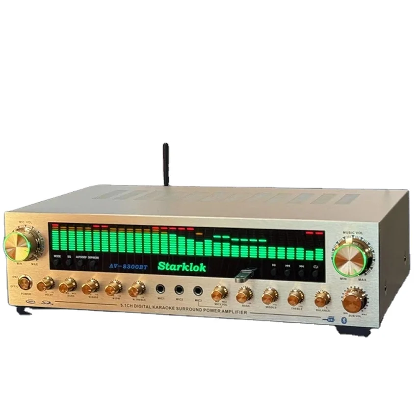 AV-8300BT 5.1 2000W Dual-Circle High-Power Amplifier Professional Audiophile Home Theater for BT Amplifier Fan ATX Form Stocked
AV-8300BT 5.1 2000W Dual-Circle High-Power Amplifier Professional Audiophile Home Theater for BT Amplifier Fan ATX Form Stocked