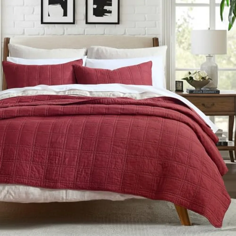 100% Cotton Quilt Set Size Red Pre-Washed Bedspreads Coverlet Set in Geometric Pattern Cozy Lightweight Stitching Decorative Be
100% Cotton Quilt Set Size Red Pre-Washed Bedspreads Coverlet Set in Geometric Pattern Cozy Lightweight Stitching Decorative Be