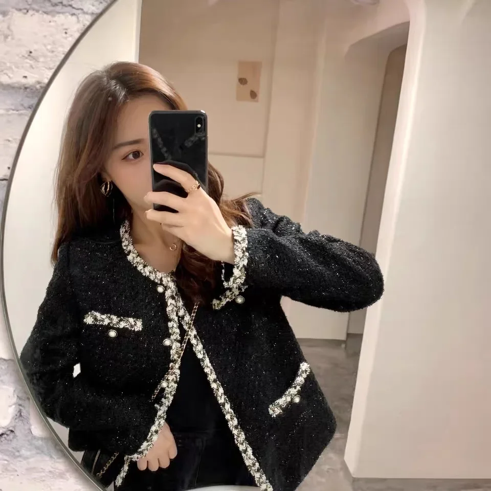 French Socialite Styletweed Style Jacket Women's Spring Autumn Versatile 2024 New Korean Version Loose-Fit Petite Cropped Top
French Socialite Styletweed Style Jacket Women's Spring Autumn Versatile 2024 New Korean Version Loose-Fit Petite Cropped Top