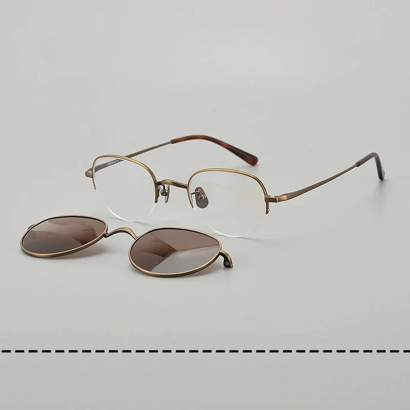 Multi-function Japanese Handmade Men Reading Eyewear for Women Clips Lightweight Oval Frame Fashion Titanium Glasses Sunglasses
Multi-function Japanese Handmade Men Reading Eyewear for Women Clips Lightweight Oval Frame Fashion Titanium Glasses Sunglasses