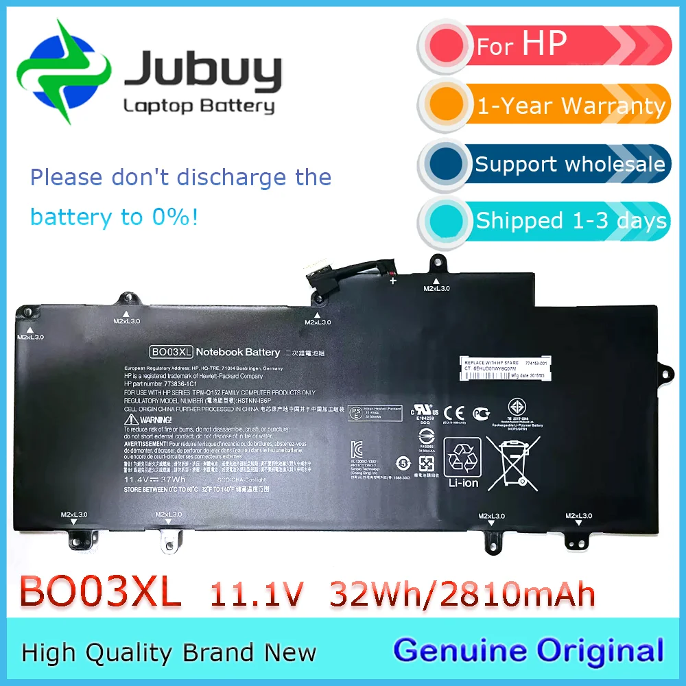 BO03XL 11.1V 32Wh Original Laptop Battery for HP Chromebook 14-X030NR 14-P010NR 14-X010 751895-1C1
BO03XL 11.1V 32Wh Original Laptop Battery for HP Chromebook 14-X030NR 14-P010NR 14-X010 751895-1C1