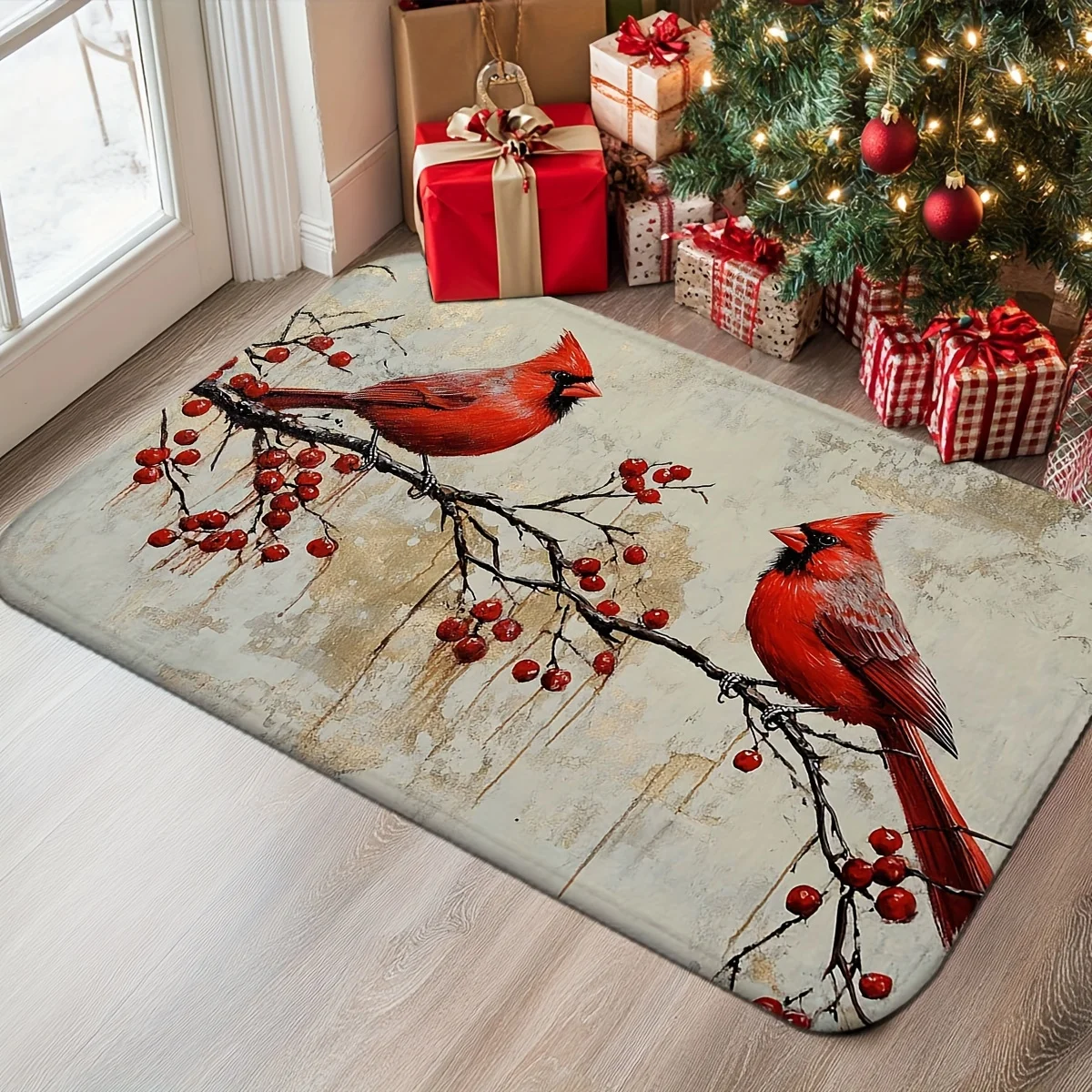 Doormat Red Cardinal Red Berry Pattern Machine Washable Home Portable Comfortable Christmas Gift Winter Decor
Doormat Red Cardinal Red Berry Pattern Machine Washable Home Portable Comfortable Christmas Gift Winter Decor