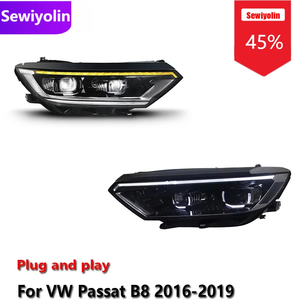 Автомобильные светодиодные фары DRL в сборе для Volkswagen B8 2016-2022, противотуманные фары DRL, стоп-сигнал, указатель поворота Plug and Play
Автомобильные светодиодные фары DRL в сборе для Volkswagen B8 2016-2022, противотуманные фары DRL, стоп-сигнал, указатель поворота Plug and Play