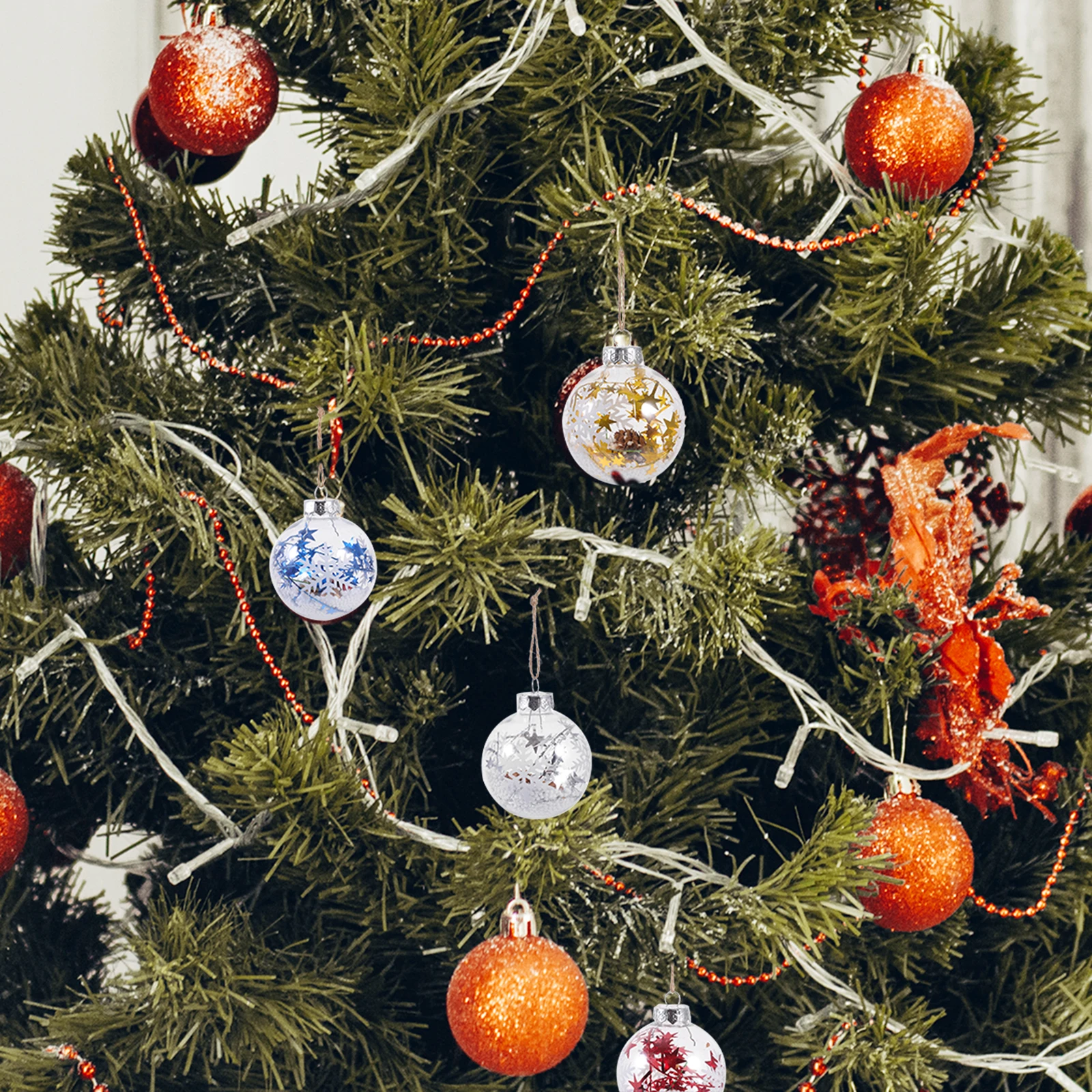 4pcs Christmas Ball Hanging naments PET Transparent Snowflake Design Xmas Tree Decorations Gifts for Home Party DIY
4pcs Christmas Ball Hanging naments PET Transparent Snowflake Design Xmas Tree Decorations Gifts for Home Party DIY