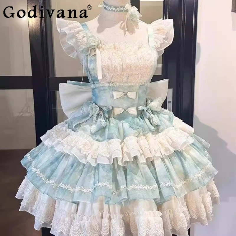 Summer Gradient Ballet Style Girl's Dress Birthday Party Date Cake Lolita Dress Women's Big Bow Design Lolita Princess Dress
Summer Gradient Ballet Style Girl's Dress Birthday Party Date Cake Lolita Dress Women's Big Bow Design Lolita Princess Dress