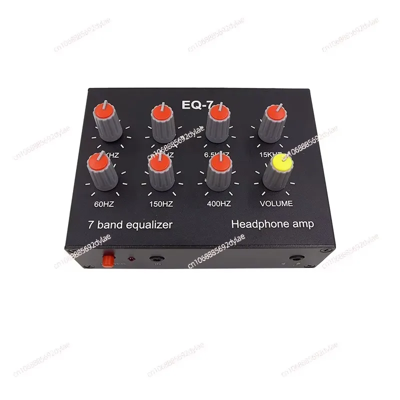 Stereo seven band equalizer, tone adjustment for high, medium, and low frequencies, audio preamplifier for speakers 
Stereo seven band equalizer, tone adjustment for high, medium, and low frequencies, audio preamplifier for speakers