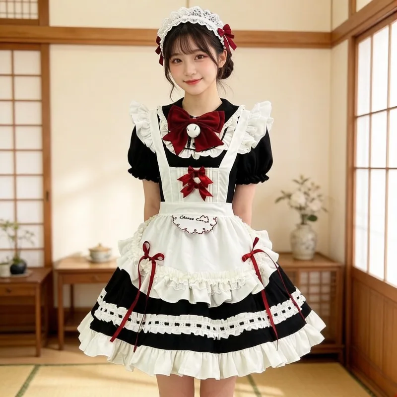 Black White Cute Lolita Maid Dress, Y2K Anime Cosplay Set, Cafe Servant Outfit, Sweet A-line Skirt Suit, Daily Role Play Apparel
Black White Cute Lolita Maid Dress, Y2K Anime Cosplay Set, Cafe Servant Outfit, Sweet A-line Skirt Suit, Daily Role Play Apparel