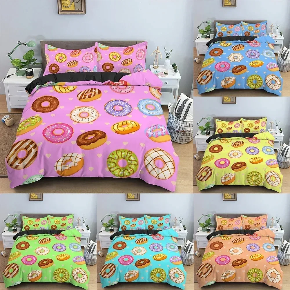 Donut Print Bedding Set For Bedroom Duvet Cover Comforter Covers Single Double King Size Quilt Cover With Pillowcase
Donut Print Bedding Set For Bedroom Duvet Cover Comforter Covers Single Double King Size Quilt Cover With Pillowcase