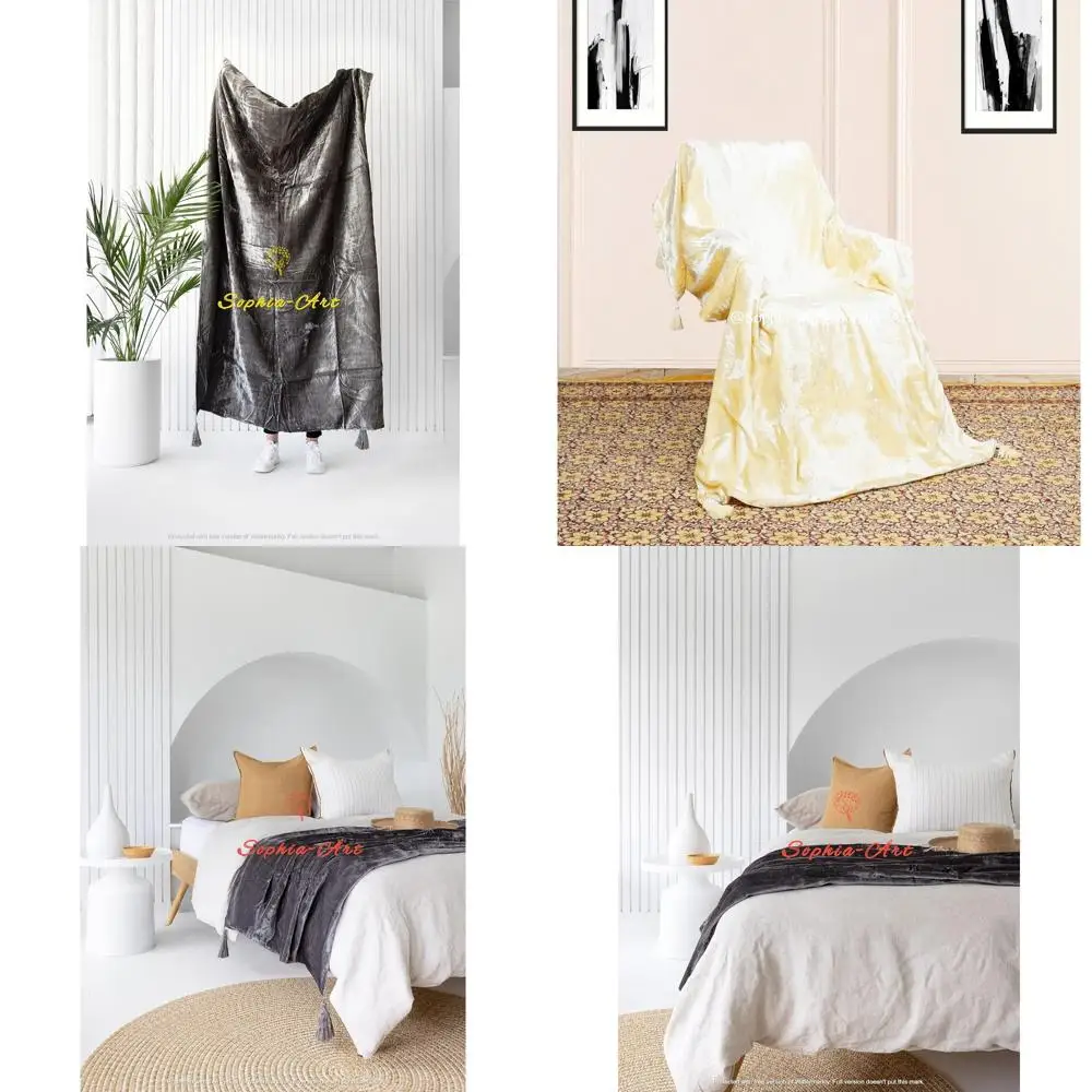 Luxury Crushed Velvet Throw Blanket with Tassels - Soft, Warm, Boho Style for Sofa Beds, Cozy Plush Lightweight Pet-Friendly
Luxury Crushed Velvet Throw Blanket with Tassels - Soft, Warm, Boho Style for Sofa Beds, Cozy Plush Lightweight Pet-Friendly