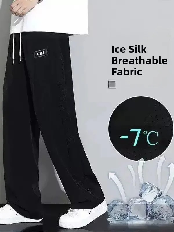 Men's Loose Straight Leg Pants Summer New Style American Ice Silk Quick Dry Drapey Wide Leg Sports Long Trousers Casual Leisure
Men's Loose Straight Leg Pants Summer New Style American Ice Silk Quick Dry Drapey Wide Leg Sports Long Trousers Casual Leisure
