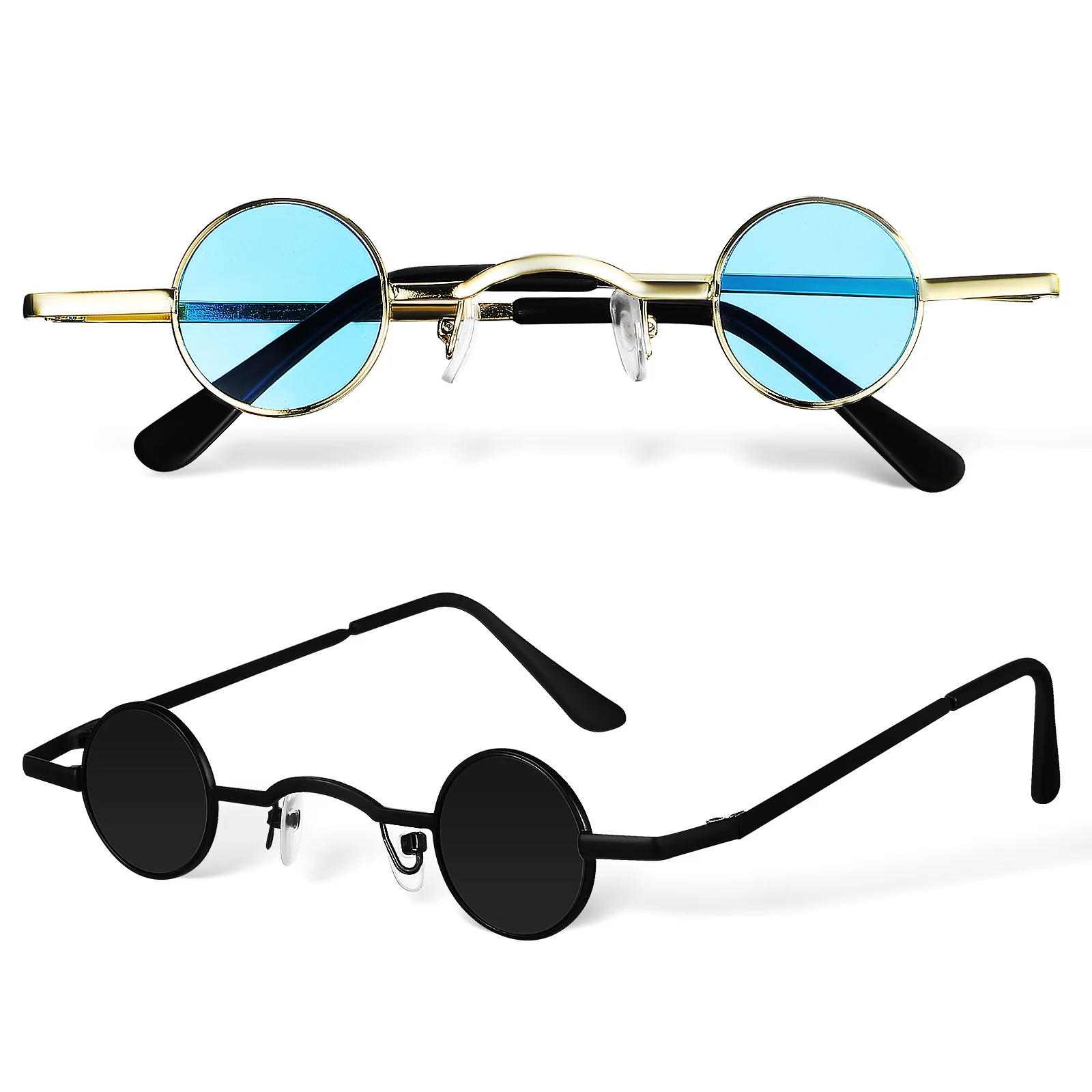 2Pcs Round Sunglasses Small Polarized Retro Punk Metal Frame Eyewear for Men Women Daily Party Round Sunglasses
2Pcs Round Sunglasses Small Polarized Retro Punk Metal Frame Eyewear for Men Women Daily Party Round Sunglasses