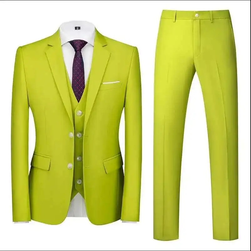 Зеленый мужской костюм-тройка с двумя пуговицами, модная тонкая куртка с жилетом и брюками, красные, фиолетовые, синие пиджаки, брюки-жилет 
Зеленый мужской костюм-тройка с двумя пуговицами, модная тонкая куртка с жилетом и брюками, красные, фиолетовые, синие пиджаки, брюки-жилет