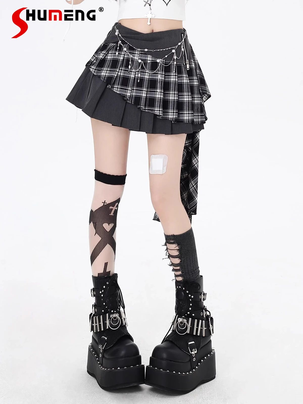 Модные Highstreet Sweet Cool Hot Girl Y2K клетчатые юбки трапециевидной формы с высокой талией и нерегулярными сращиваниями, универсальная плиссированная мини-юбка для женщин
Модные Highstreet Sweet Cool Hot Girl Y2K клетчатые юбки трапециевидной формы с высокой талией и нерегулярными сращиваниями, универсальная плиссированная мини-юбка для женщин