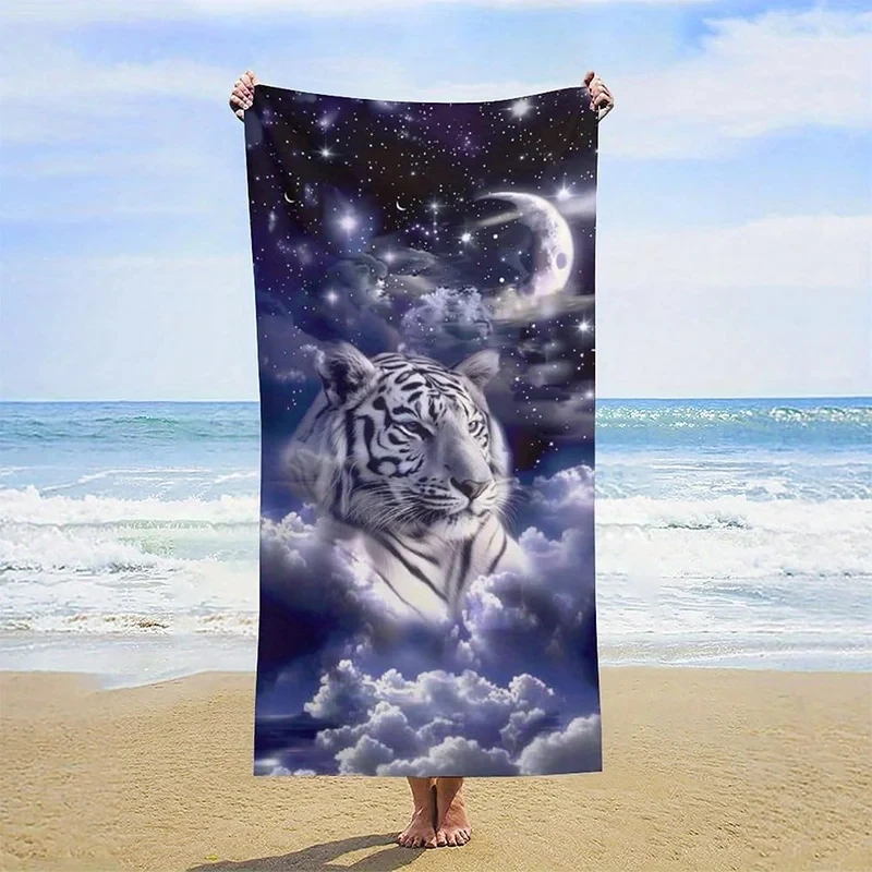Starry White Tiger Print Beach Towel, Sun Protective Windproof Outdoor Blanket for Pool Camping Travel
Starry White Tiger Print Beach Towel, Sun Protective Windproof Outdoor Blanket for Pool Camping Travel