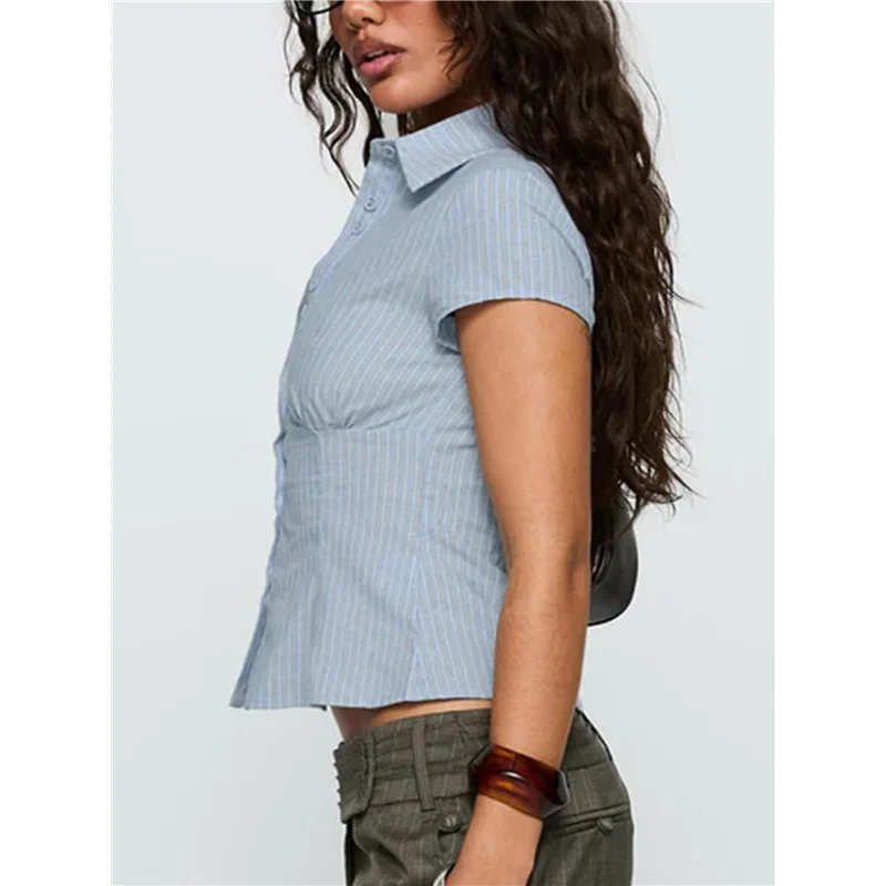 【】Women Y2k Short Sleeve Button Up Shirt Lapel Collar V Neck Plaid Open Front Blouse Casual T-Shirt
【】Women Y2k Short Sleeve Button Up Shirt Lapel Collar V Neck Plaid Open Front Blouse Casual T-Shirt