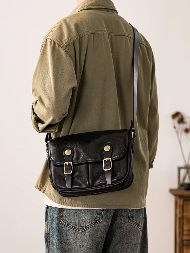 vintage designer handmade high-quality genuine leather men's messenger bag Outdoor casual cow leather work black shoulder bag
vintage designer handmade high-quality genuine leather men's messenger bag Outdoor casual cow leather work black shoulder bag