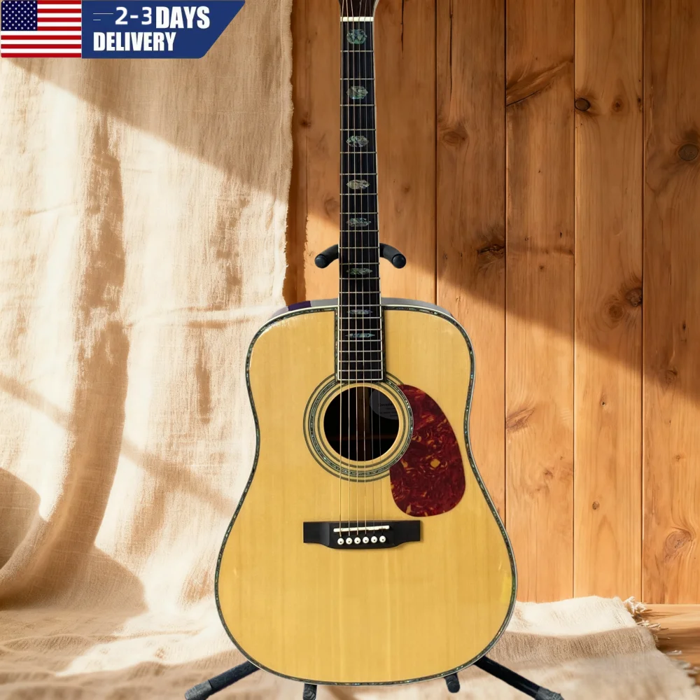 Fast Delivery 6 Strings D Model Acoustic Guitar Spruce Top Rosewood Fretboard 20 Frets Bone Nut
Fast Delivery 6 Strings D Model Acoustic Guitar Spruce Top Rosewood Fretboard 20 Frets Bone Nut