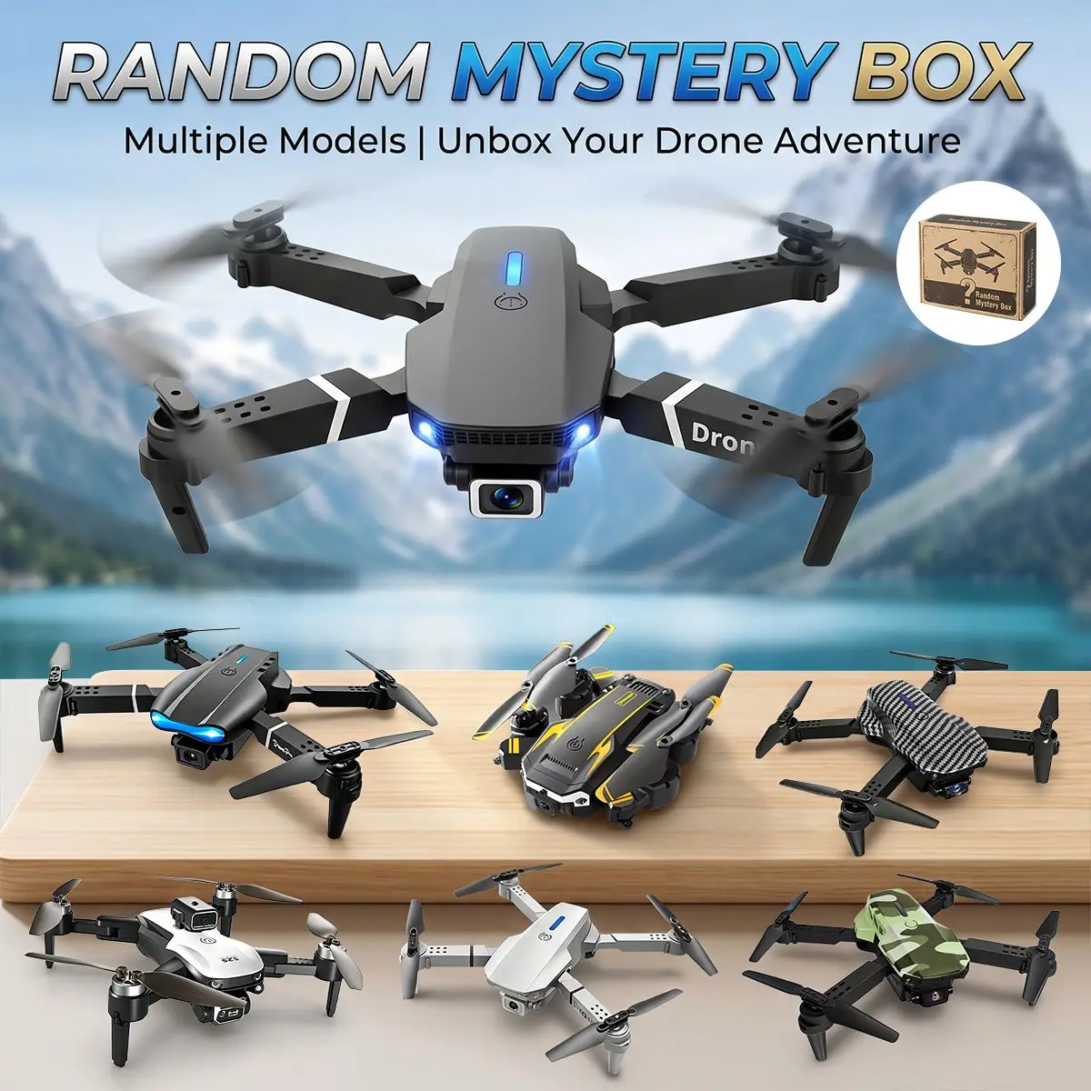 1PC Mini Foldable Drone Mystery Box Edition 4K Dual Camera Random Selection Compact Travel Size RC Helicopter for Photography
1PC Mini Foldable Drone Mystery Box Edition 4K Dual Camera Random Selection Compact Travel Size RC Helicopter for Photography