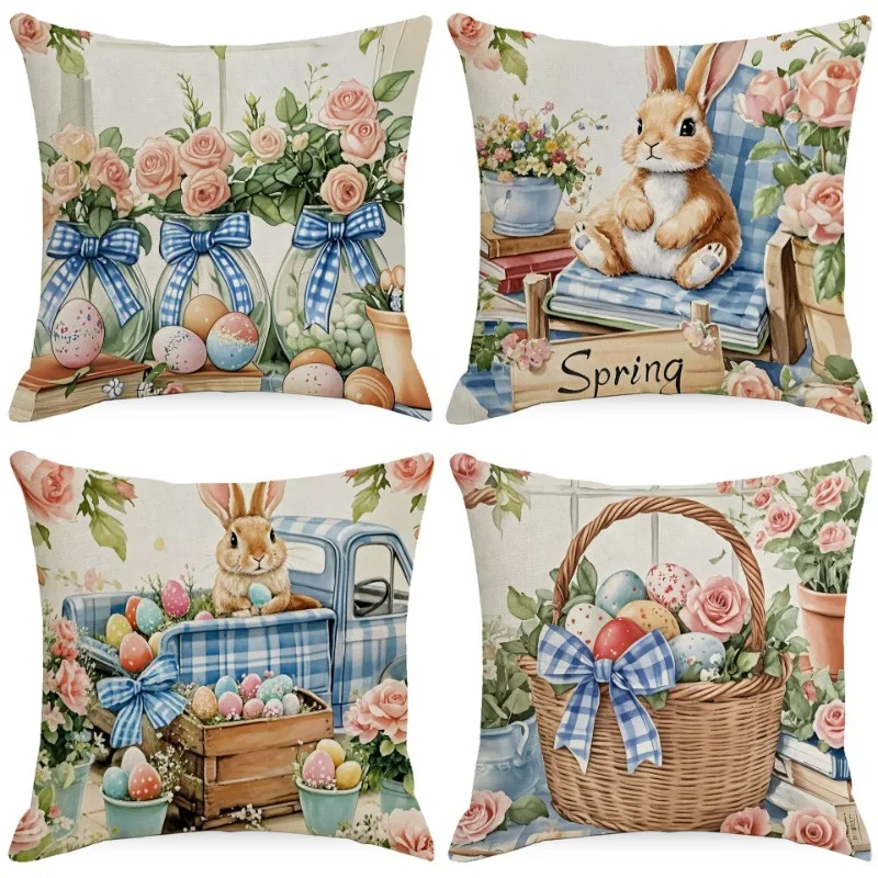 Easter Pillow Covers 45X45CM Set of 4 Easter Decorations for Farmhouse Spring Home Decor Easter Decor Throw Pillow Cover
Easter Pillow Covers 45X45CM Set of 4 Easter Decorations for Farmhouse Spring Home Decor Easter Decor Throw Pillow Cover