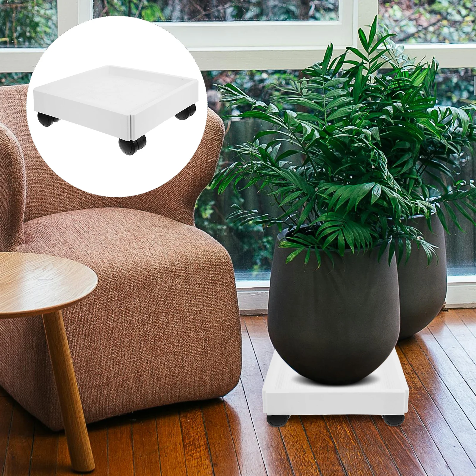 Caster Wheels Chassis Base with Flower Pot Mover Stand Bracket Saucers Plant White Pallets for Indoor
Caster Wheels Chassis Base with Flower Pot Mover Stand Bracket Saucers Plant White Pallets for Indoor