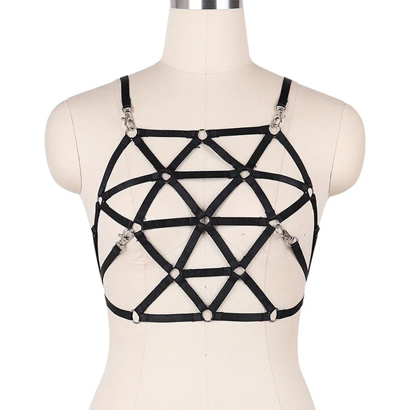 Women New Black Harness Cage Bra Exotic Apparel Gothic Harajuku Sexy Lingerie Cosplay Bondage Harness Prom Dresses Harness Bra
Women New Black Harness Cage Bra Exotic Apparel Gothic Harajuku Sexy Lingerie Cosplay Bondage Harness Prom Dresses Harness Bra