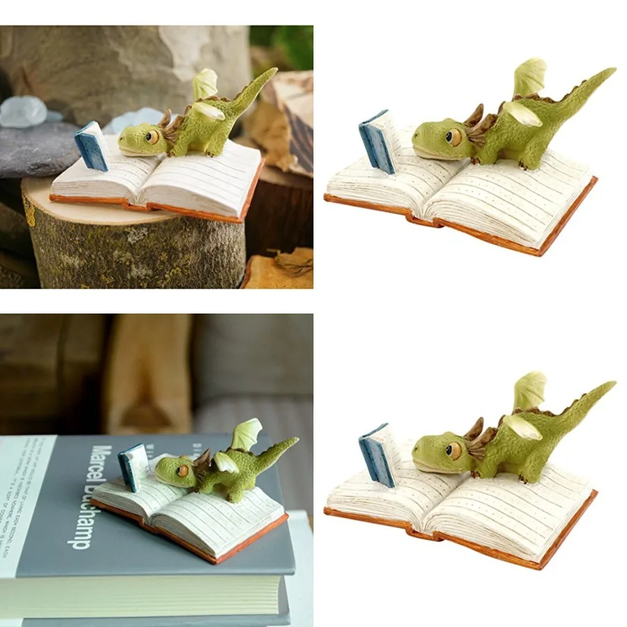 Miniature Fairy Garden and Terrarium Mini Dragon Reading Figurine, Green White
Miniature Fairy Garden and Terrarium Mini Dragon Reading Figurine, Green White