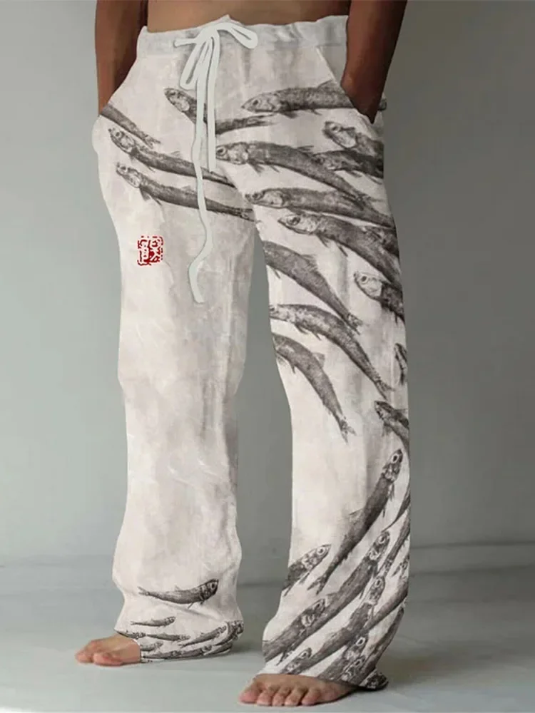 Men and women's trousers loose casual European and American style fish pumping rope 3D printed high waist wide leg pants
Men and women's trousers loose casual European and American style fish pumping rope 3D printed high waist wide leg pants
