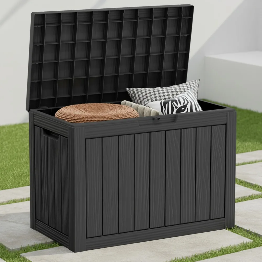 45 Gallon Waterproof Lockable Deck Box, Outdoor Storage Bench for Patio Furniture & Garden Tools - Easy Assembly
45 Gallon Waterproof Lockable Deck Box, Outdoor Storage Bench for Patio Furniture & Garden Tools - Easy Assembly