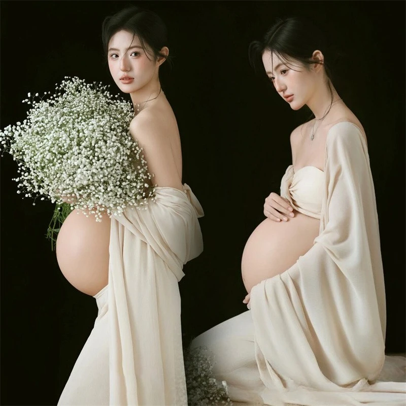 Women Maternity Dresses for Studio Photoshoot Elegant Tube Top Skirt Cape 3pcs Set for Pregancy Lady Photography Clothes Costume
Women Maternity Dresses for Studio Photoshoot Elegant Tube Top Skirt Cape 3pcs Set for Pregancy Lady Photography Clothes Costume