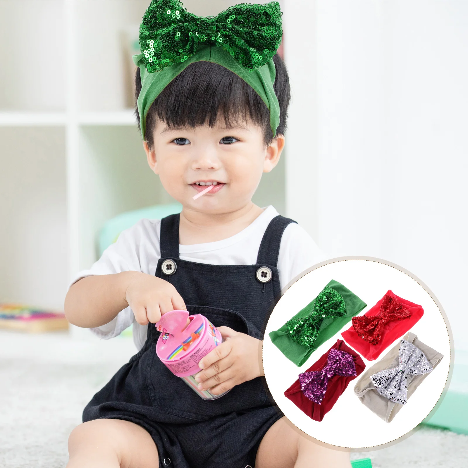 4pcs Baby Girl Headbands Sequin Bows Stretchy Turban Hairbands Newborn Kids Party Supplies Wide Comfortable Elastic Hair
4pcs Baby Girl Headbands Sequin Bows Stretchy Turban Hairbands Newborn Kids Party Supplies Wide Comfortable Elastic Hair