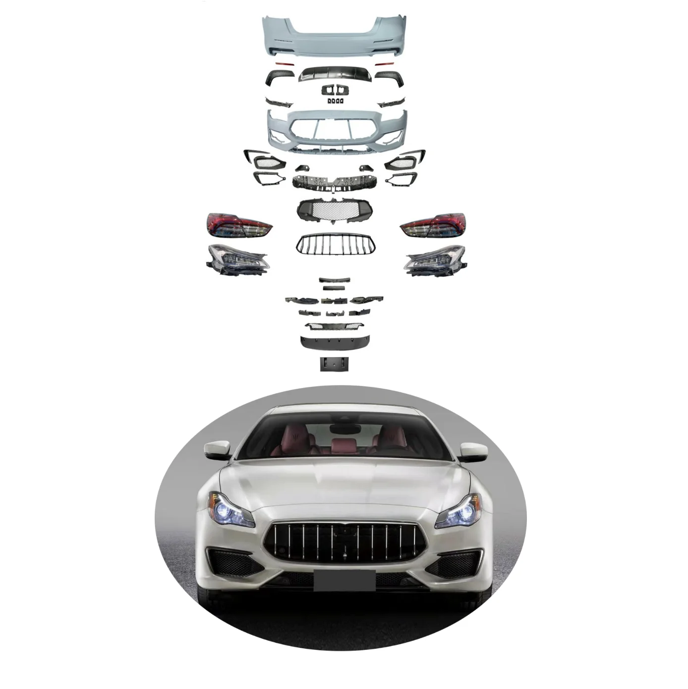 HW New released luxury car tuning bodykit upgrade to Sport Performance Bumper for Maserati Quattroporte 13-16
HW New released luxury car tuning bodykit upgrade to Sport Performance Bumper for Maserati Quattroporte 13-16