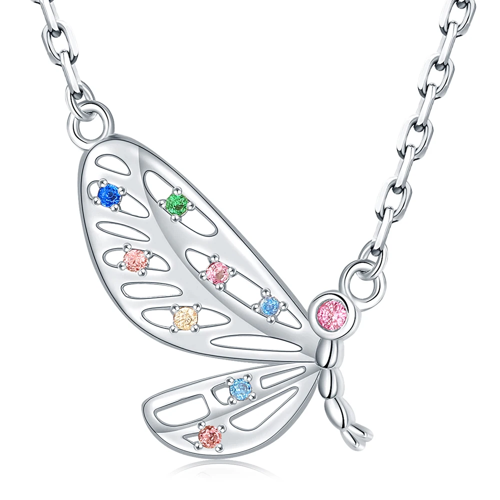 925 Sterling Silver Exquisite Butterfly Colorful Zircon Pendant Insect Necklace Jewelry Birthdays Christmas Gifts for Her Women
925 Sterling Silver Exquisite Butterfly Colorful Zircon Pendant Insect Necklace Jewelry Birthdays Christmas Gifts for Her Women
