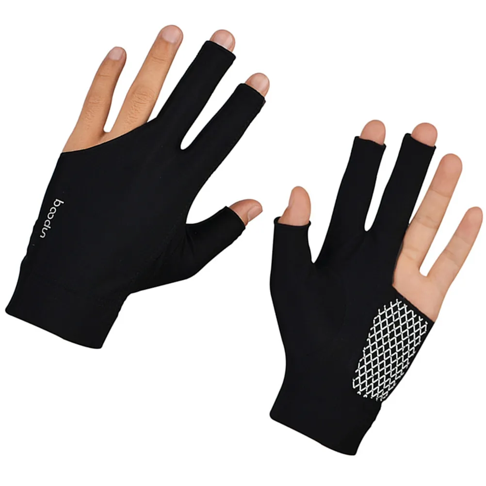 Black Size M 3 Finger Billiard Glove Anti-Slip Elastic Wrist Snooker Glove Breathable Comfortable Portable for Play
Black Size M 3 Finger Billiard Glove Anti-Slip Elastic Wrist Snooker Glove Breathable Comfortable Portable for Play