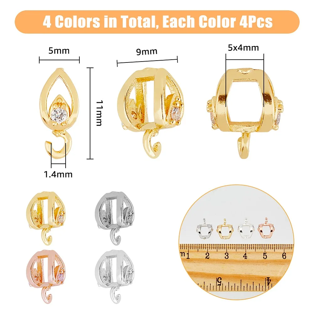 16Pcs 4 Colors Rack Plating Brass Micro Pave Cubic Zirconia Hanger Links Tube Bails Cadmium Free Lead Free Long-Lasting Plated
16Pcs 4 Colors Rack Plating Brass Micro Pave Cubic Zirconia Hanger Links Tube Bails Cadmium Free Lead Free Long-Lasting Plated
