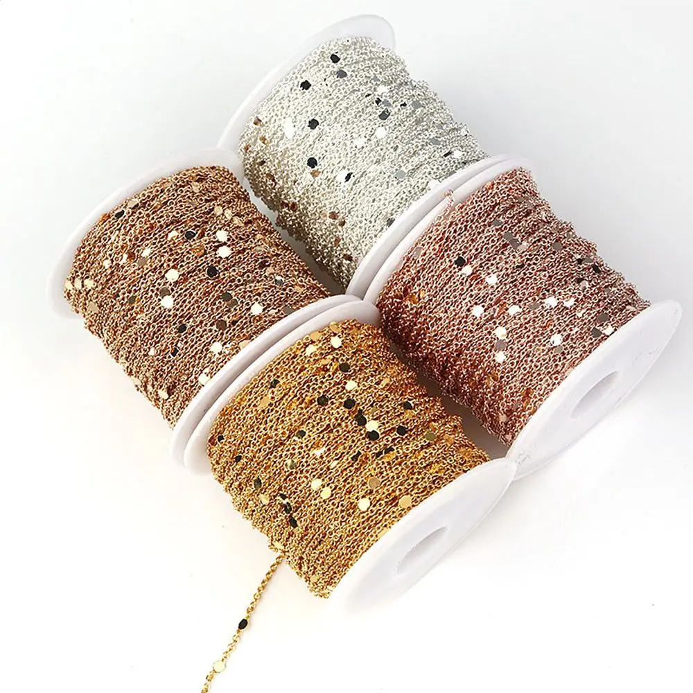 Exquisite Bracelet Gold Silver Findings Jewelry Making Components Craft DIY Copper Cable 2M Sequins Chain
Exquisite Bracelet Gold Silver Findings Jewelry Making Components Craft DIY Copper Cable 2M Sequins Chain
