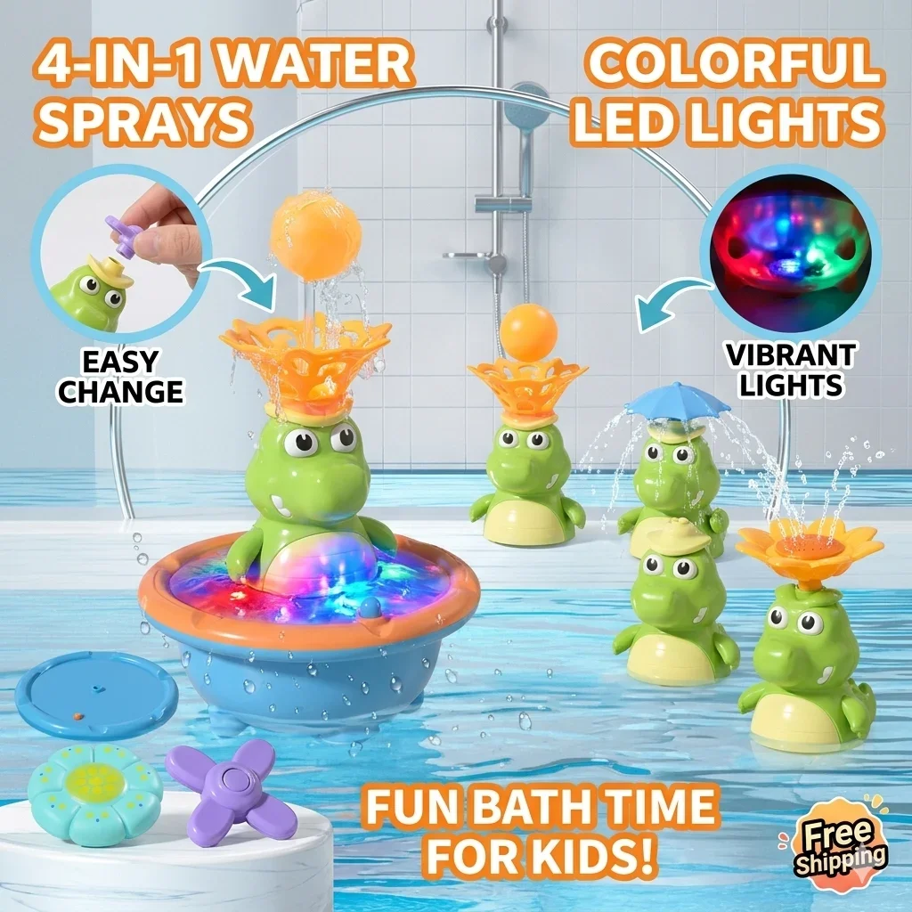 Baby Bath Toy Crocodile Water Spray Light Up Bath Toy 5 Spray Modes Floating Waterproof Toy for Toddlers Kids Bathroom Pool Gift
Baby Bath Toy Crocodile Water Spray Light Up Bath Toy 5 Spray Modes Floating Waterproof Toy for Toddlers Kids Bathroom Pool Gift