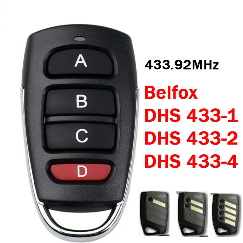 Belfox DHS 433-1 DHS 433-2 DHS 433-3 Пульт дистанционного управления устройством открывания гаражных ворот 433,92 МГц Ручной передатчик с фиксированным кодом
Belfox DHS 433-1 DHS 433-2 DHS 433-3 Пульт дистанционного управления устройством открывания гаражных ворот 433,92 МГц Ручной передатчик с фиксированным кодом